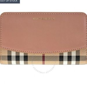 NWT Burberry Haymarket Check Wallet (pink)